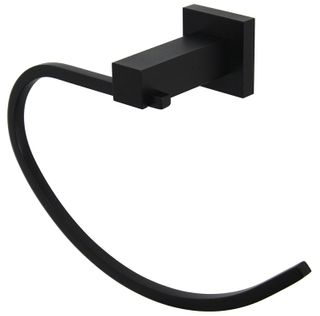 Savanna Square Black Towel Ring