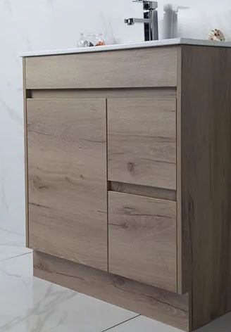 CABINET ONLY York Floor Mount Slimline 750 Timber Look Vanity (360mm