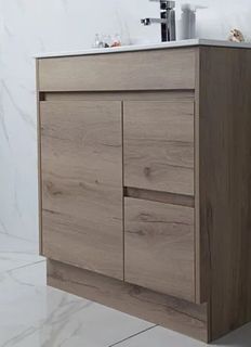 CABINET ONLY York Floor Mount Slimline 900 Timber Look Vanity (360mm deep)