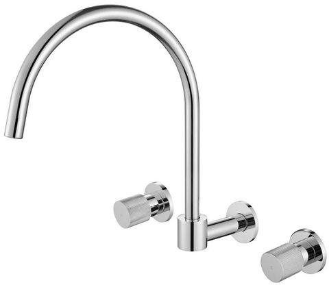 Cadence 1/4 Turn Chrome Wall Sink Set