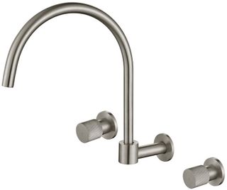 Cadence 1/4 Turn Brushed Nickel Wall Sink Set