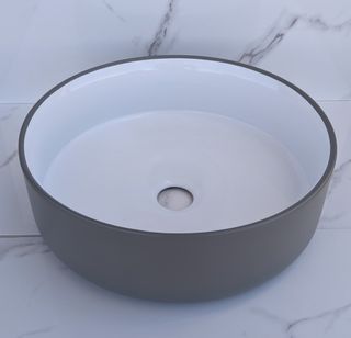 Mersey Matte Grey/(Gloss)White A/C Basin 360x360x120mm