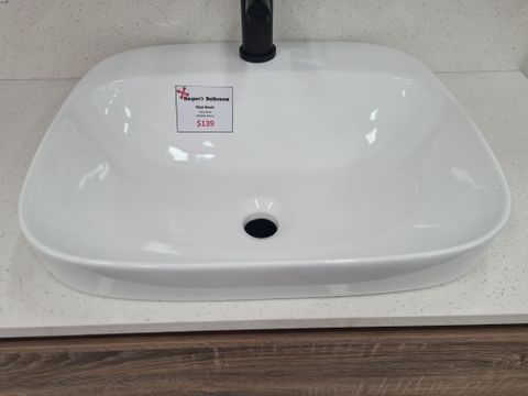 Wye Gloss White Semi Inset Basin 500*425*155mm