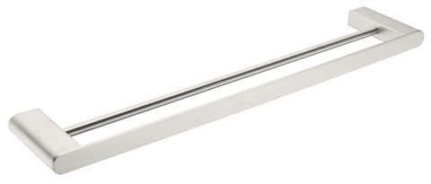 BIANCA DOUBLE TOWEL RAIL 600MM BRUSHED NICKEL