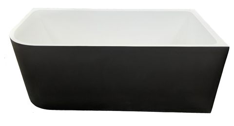 Memphis 1700 Right Matte Black & Matte White Corner Freestanding Bath