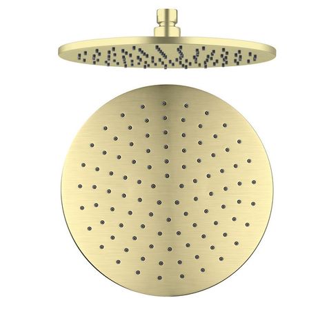 250MM ROUND SHOWER HEAD BRUSHED GOLD