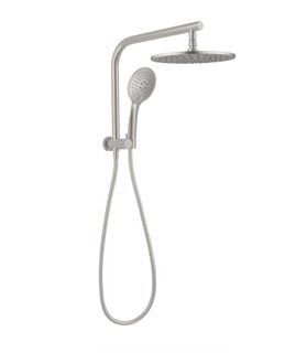 MECCA 2 IN 1 TWIN SHOWER BRUSHED NICKEL