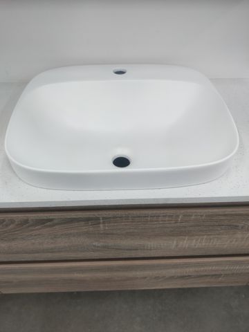 Wye Matte White Semi Inset Basin 500*425*155mm