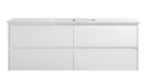 Amber 1500 Matte WHITE Wall Hung Vanity