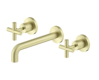 X PLUS WALL BASIN SET 180MM BRUSHED GOLD