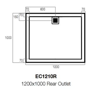 Eco 1200x1000 Polymarble Base Rear Outlet