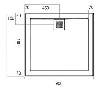 Eco 900x1000 Polymarble Base Rear Outlet