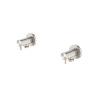 WASHING MACHINE TAP SET BRUSHED NICKEL