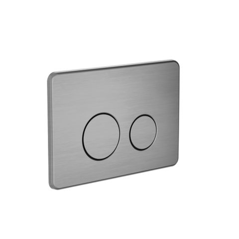 IN WALL TOILET PUSH PLATE GUN METAL