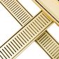 Aluminium Brushed Gold Floor Grate 100mm =<1200mm (length) x 100mm x 26mm