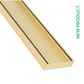 Aluminium Brushed Gold Slimline Tile Insert Grate =<800mm (length) x 100mm x 26m