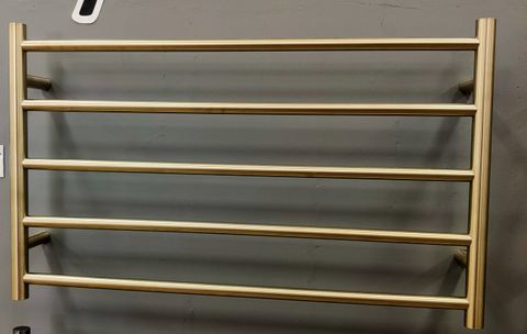 Heated Towel Rail Brushed Nickel Round 5 Bar Dual