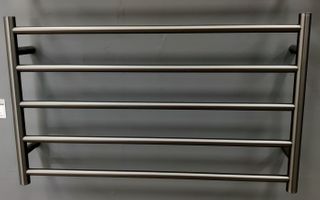 Heated Towel Rail Gun Metal Round 5 Bar Dual