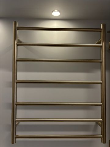 Heated Towel Rail Brushed Nickel Round 7 Bar Dual