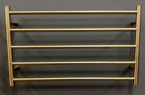 Heated Towel Rail Brushed Bronze 5 Bar Dual