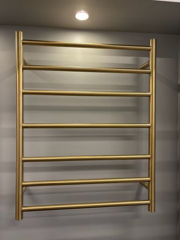 Heated Towel Rail Brushed Bronze 7 Bar Dual