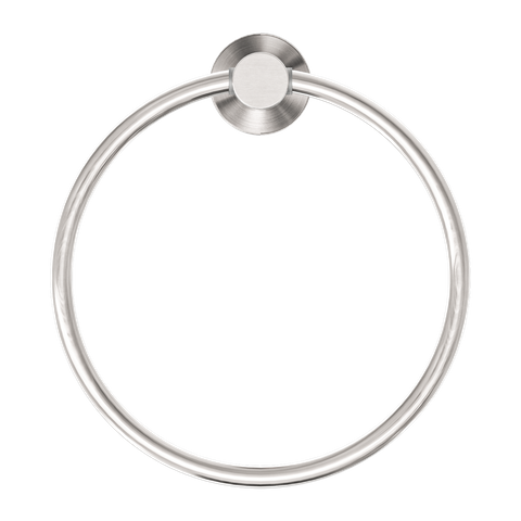 MECCA HAND TOWEL RING BRUSHED NICKEL