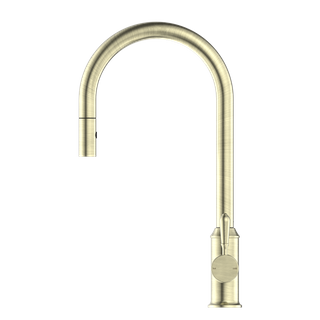 YORK PULL OUT SINK MIXER WITH VEGIE SPRAY FUNCTION WITH METAL LEVER AGED BRASS