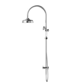 YORK TWIN SHOWER WITH WHITE PORCELAIN HAND SHOWER CHROME