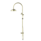 YORK TWIN SHOWER WITH METAL HAND SHOWER AGED BRASS