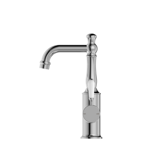 YORK BASIN MIXER WITH WHITE PORCELAIN LEVER CHROME