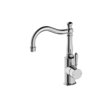 YORK BASIN MIXER HOOK SPOUT WITH METAL LEVER CHROME