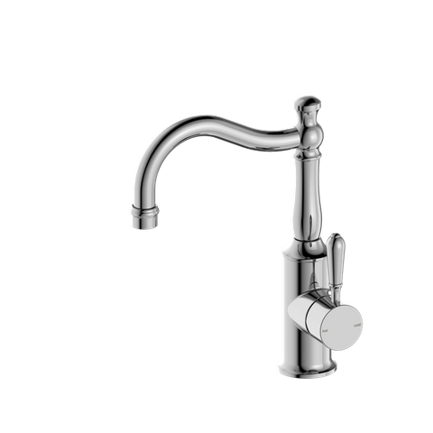 YORK BASIN MIXER HOOK SPOUT WITH METAL LEVER CHROME