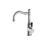 YORK BASIN MIXER HOOK SPOUT WITH BLACK PORCELAIN LEVER CHROME