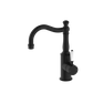 YORK BASIN MIXER HOOK SPOUT WITH WHITE PORCELAIN LEVER MATTE BLACK