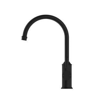 YORK KITCHEN MIXER GOOSENECK SPOUT WITH METAL LEVER MATTE BLACK