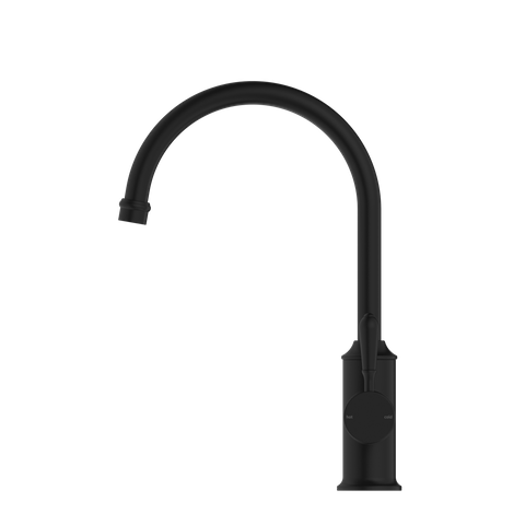 YORK KITCHEN MIXER GOOSNECK SPOUT WITH METAL LEVER MATTE BLACK