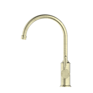 YORK KITCHEN MIXER GOOSENECK SPOUT WITH METAL LEVER AGED BRASS