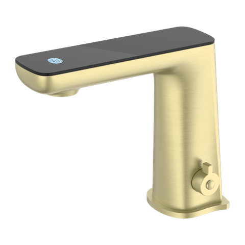 CLAUDIA SENSOR MIXER WITH BLACK TOP DISPLAY BRUSHED GOLD