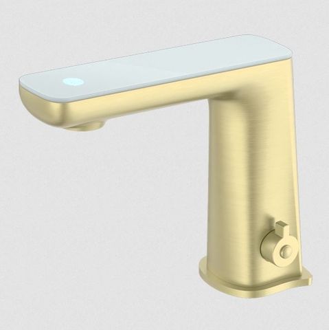 CLAUDIA SENSOR MIXER WITH WHITE TOP DISPLAY BRUSHED GOLD