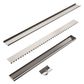 TILE INSERT V CHANNEL FLOOR GRATE 50MM OUTLET WITH HOLE SAW BRUSHED NICKEL