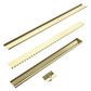 TILE INSERT V CHANNEL FLOOR GRATE 50MM OUTLET WITH HOLE SAW BRUSHED GOLD