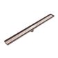 TILE INSERT V CHANNEL FLOOR GRATE 50MM OUTLET WITH HOLE SAW BRUSHED BRONZE