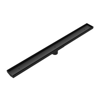 TILE INSERT V CHANNEL FLOOR GRATE 50MM OUTLET WITH HOLE SAW MATTE BLACK