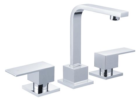 Savanna Square Chrome Basin Lever Set