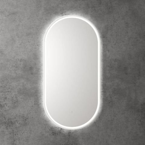 Beau Monde Oval 450 LED Mirror - Matte White