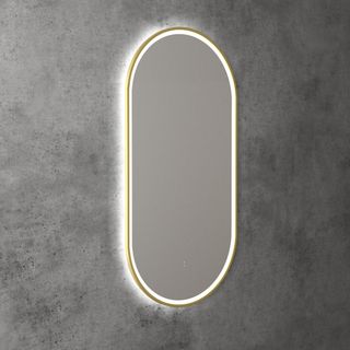 Beau Monde Oval 450 LED Mirror - Brushed Gold