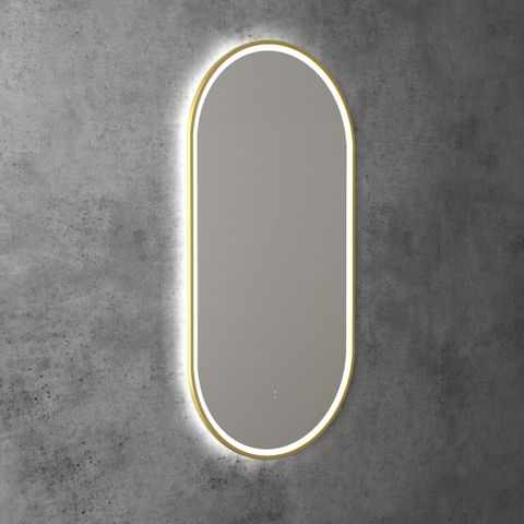 Beau Monde Oval 450 LED Mirror - Brushed Gold