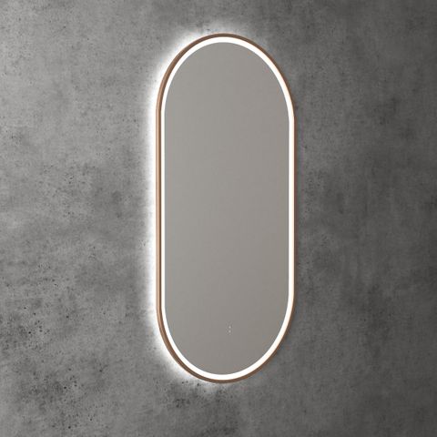 Beau Monde Oval 450 LED Mirror - Brushed Bronze