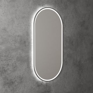 Beau Monde Oval 450 LED Mirror - Gun Metal