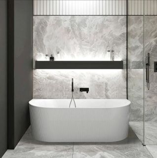 Attica Noosa Back to Wall Freestanding  Bath 1500 GLOSS White